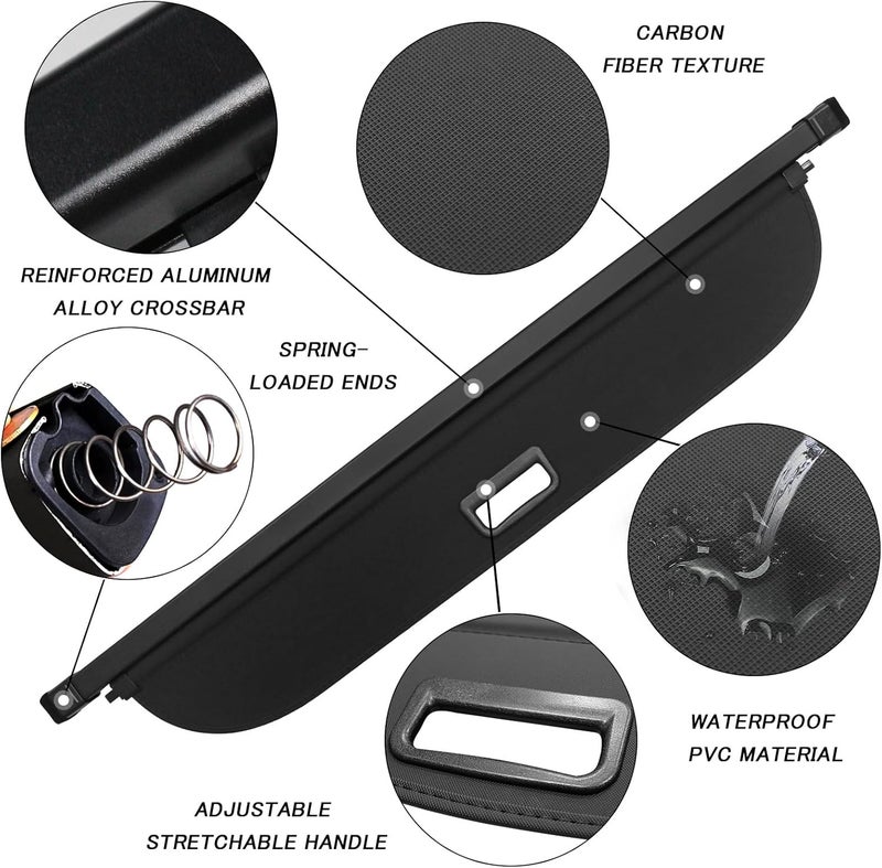 Sze Cargo Cover for 2026 2025 2024 Crosstrek Retractable Trunk Cover Black Rear Trunk Security Cover Shielding Shade Waterproof-New Upgrade - Image 2
